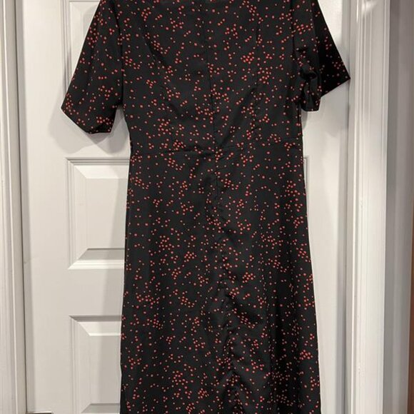 Polka Dot V Neck Midi Dress - Nasty Gal Collection - Picture 3 of 4